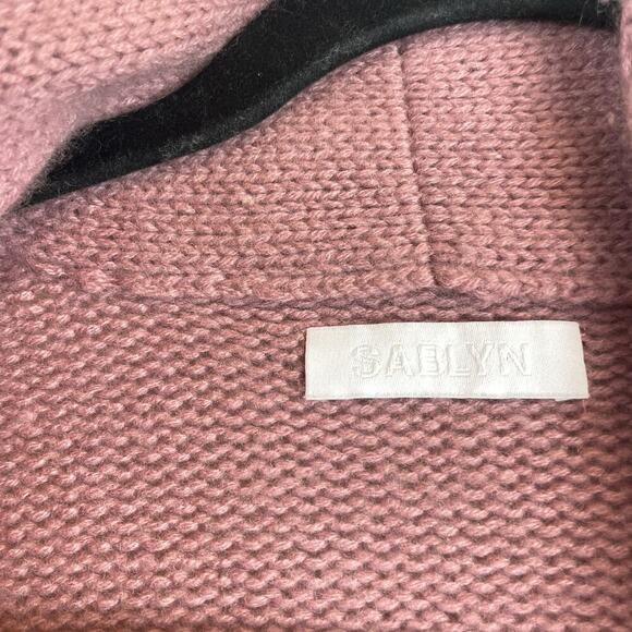 Sablyn Kari 100% Cashmere Chunky Knit Shawl Collar Long Cardigan Sweater Rose XS - Picture 2 of 8